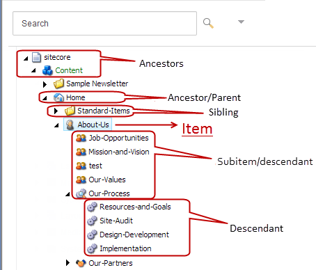 Sitecore Content Editor Structure