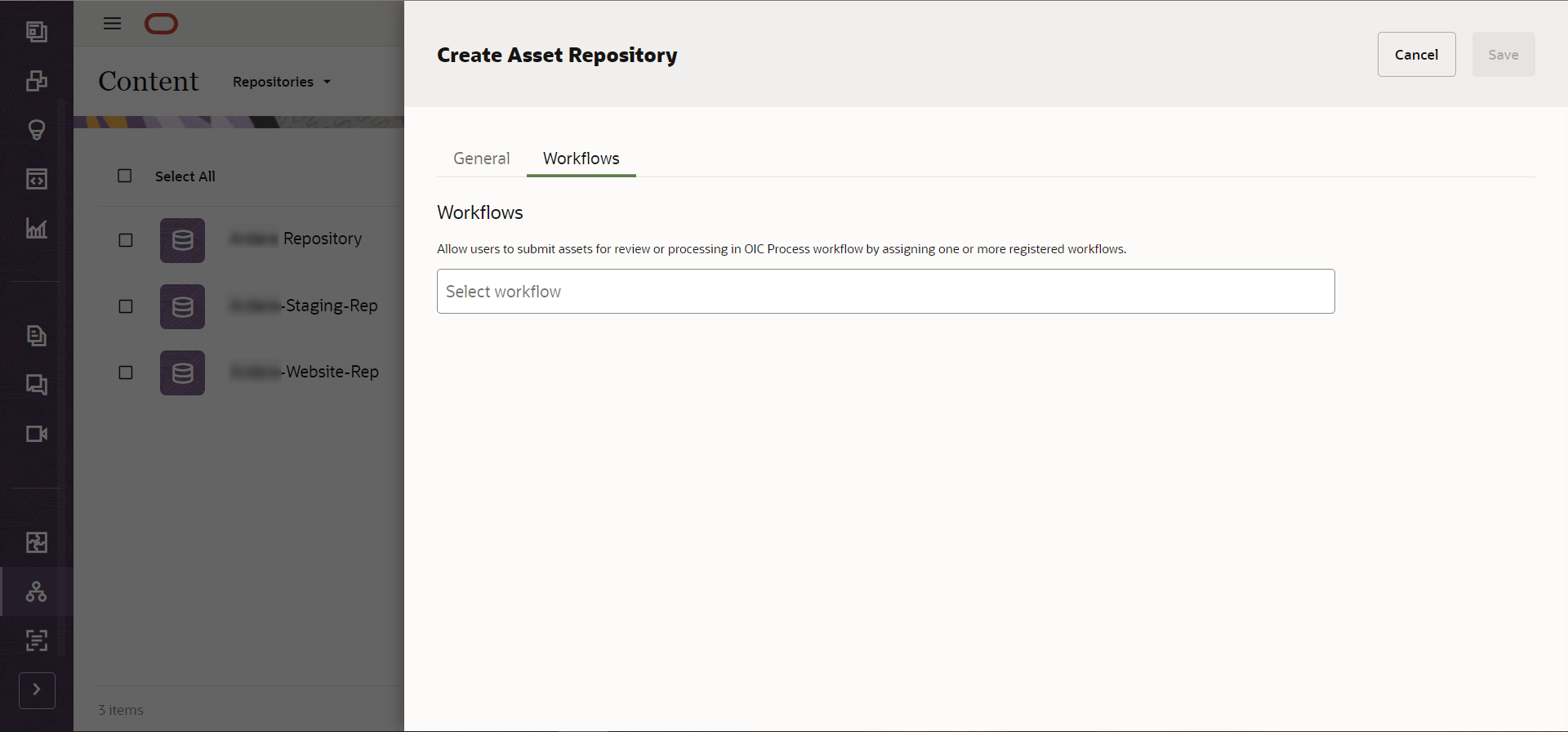 OCMS Create Asset Repository